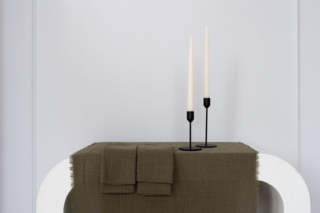 Modern Black Candle + Cloth Set - Bluum Maison