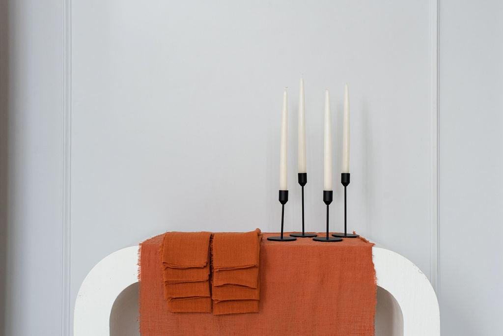 Modern Black Candle + Cloth Set - Bluum Maison