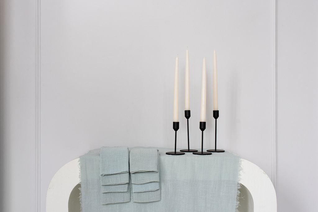 Modern Black Candle + Cloth Set - Bluum Maison