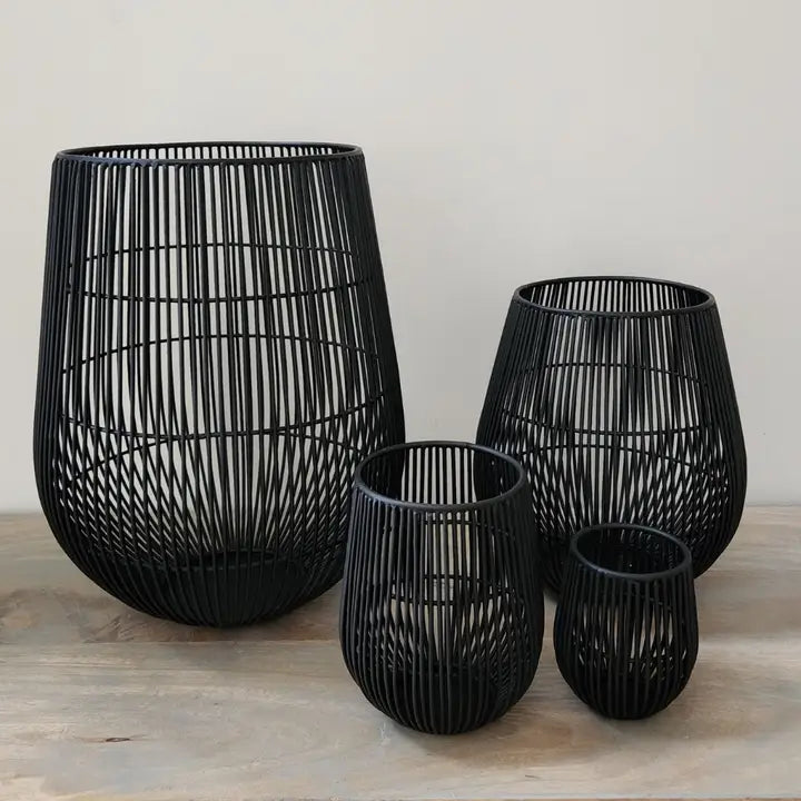 Caldera Black Wire Candle Lanterns