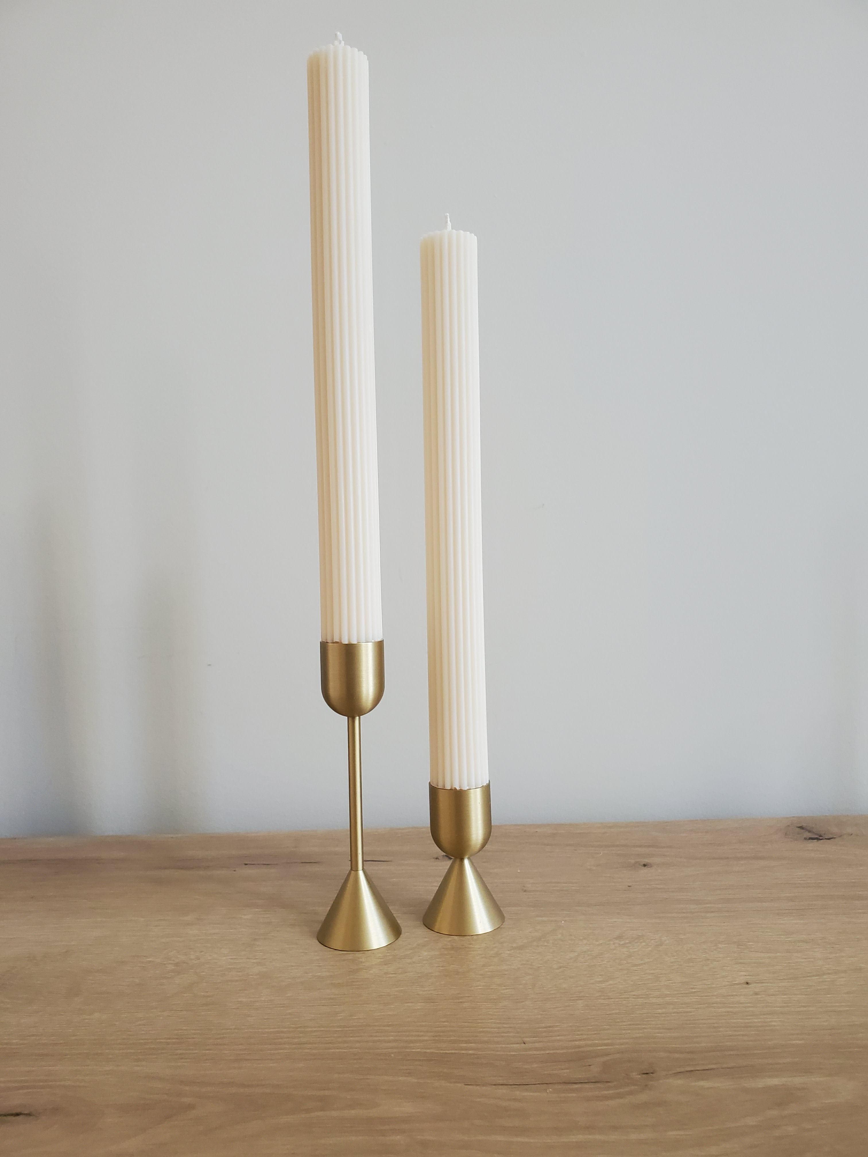 Golden Light Candle Holder + Roman Candle Set For home table settings and home decor or dinner party