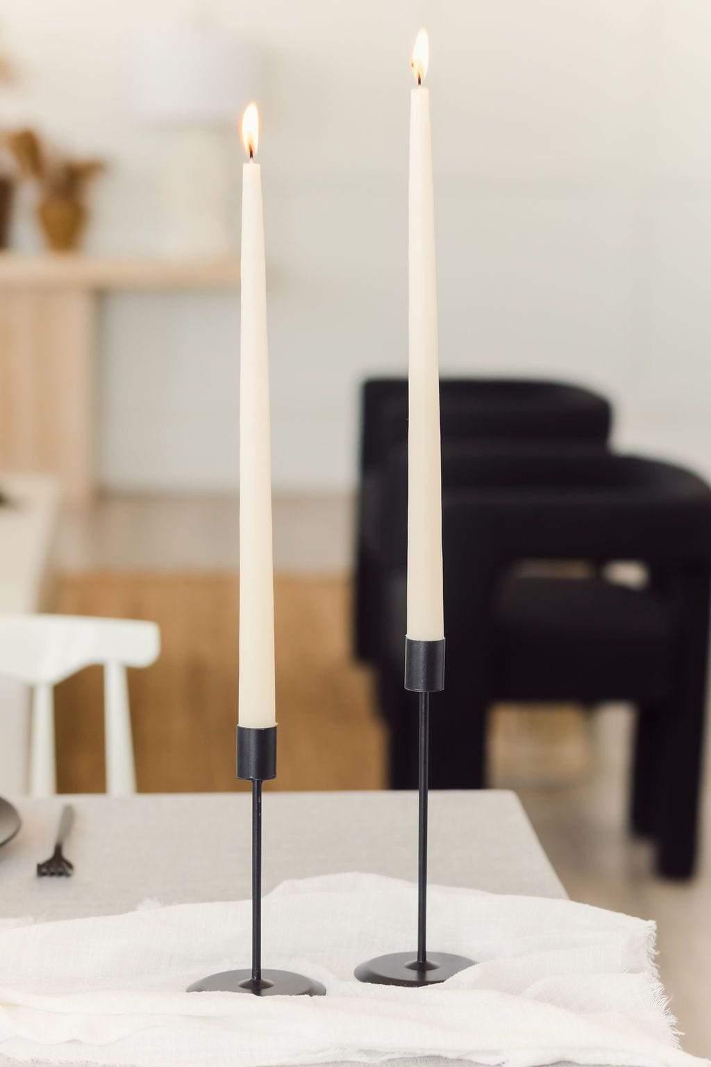 O'Noir Tapered Candle Holders | Set of 2 For home table settings and home decor