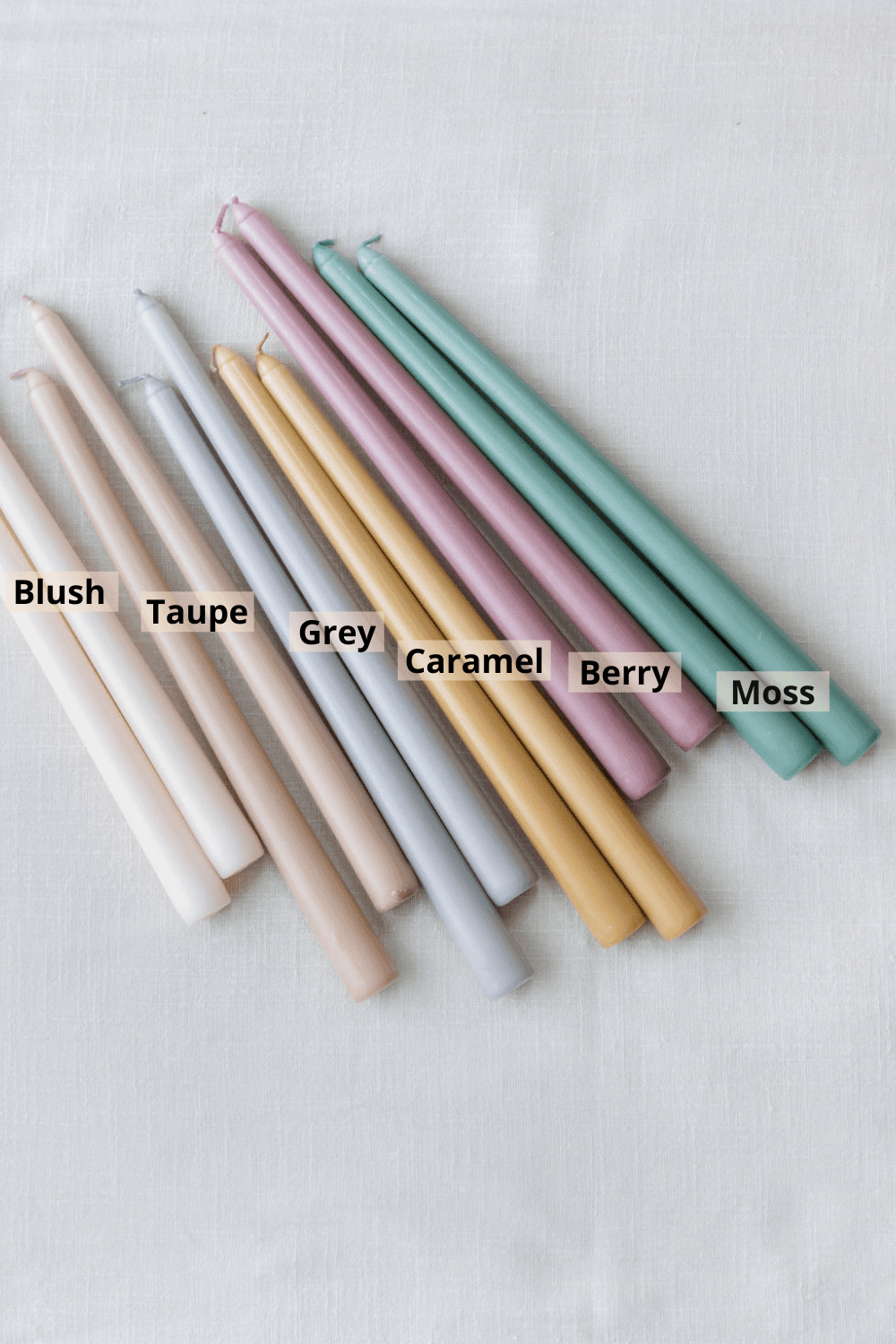 Pastel Tapered Candles | Sets of 2 For home table settings and home decor or dinner party