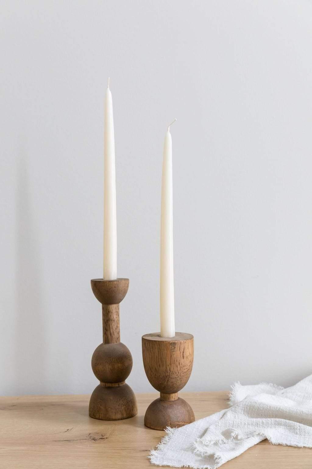 Rooted Tapered Candle + Holder Set For home table settings and home decor or dinner party