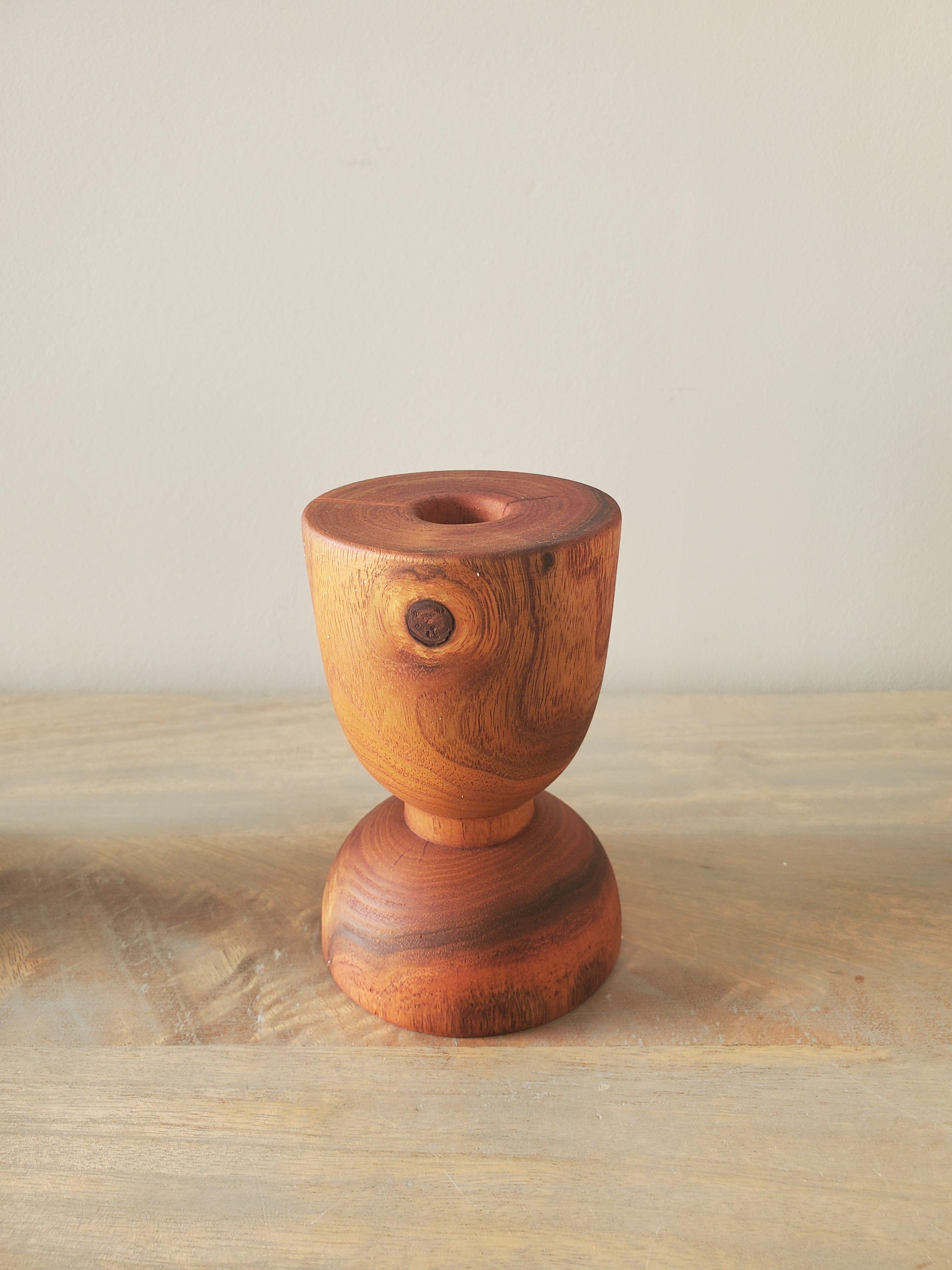 Short / Mahogany Rooted Tapered Candle Holder For home table settings and home decor or dinner party